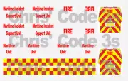 Code 3 Adhesive Vinyl Decal Suit Oxford Diecast 1/76 van - Fire Maritime Support