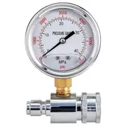Pressure Washer Gauge, 6000 PSI, 3/8 Inch Quick Connect, Pressure Gauge for Power Washer Silver