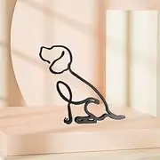 YRHSPORT Dog Minimalist Art Sculpture, Personalized Metal Abstract Metal Line Minimalist Art Crafts Creative Dog Line Drawing Ornaments for Wall, Living Room, Home Office Desk Decoration（Beagle Dog）