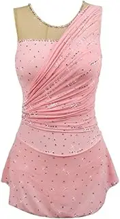 [LIUHUO] Women Figure Skating Dress Competition Costume Rhythmic Shiny Rhinestones Cracked Ice Skating Leotard Dress