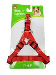 Step In Harness Red Pets Dogs 5/8" x 14" - 20" Size M New on Card