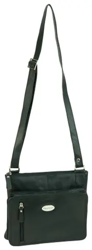 Franco Bonini. -1308 Leather Crossbody sling - Black