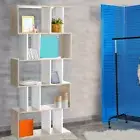 Bookshelf 5 Tier Bookcase Display Shelf Cabinet Wooden Stand Book Storage White