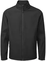 [Premier] Mens Recycled Wind Resistant Soft Shell Jacket (UK Size: XXL) (Black)