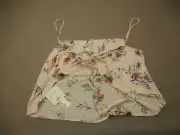 NWT Endless Blu Size L Womens Multicolor Floral Tie Front Crop Cami Top 404