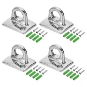 Metal Circle Hook, 4 Pack Stainless Steel with Screws Silver Tone