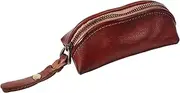 Leather Key Bag Key Fob Car Keychain Key Holder Travel Bag with Wheels Key Rack Key Pouch Pocket Tissue Holder Zippered Keys Man Wallet Key Storage Bag Light Brown