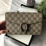 正品GUCCI DIONYSUS GG SUPREME CHAIN WALLET酒神鍊包 401231