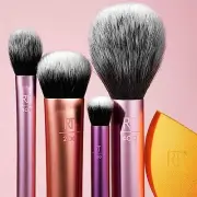RT 5-Piece Brush Set Foundation Blush Bronzer, Contour, Eyeshadow Sponge Vegan