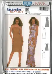Burda 8836 Sewing Pattern - Dress in 2 lengths - Uncut - Brand New