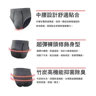 【AREXSPORT】AS-P011 竹炭內褲禮盒 三角褲 男三角竹炭內褲【台灣製】抑菌消臭 透氣運動內褲 五入組