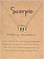 [YALLNASL] Scorpio Constellation Necklace for Women Girls - Zodiac Sign Pendant Jewelry - Astrology Gift