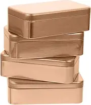 [iplusmile] Mini Tinplate Box Containers - 4Pcs Metal Tins Trinket Coin Storage Case - Portable Jewelry Bead Organizer with Lid for Small Items Nail Earplugs Pills Candy, Silver