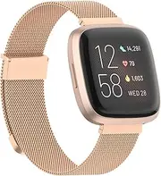 [Tuocal] Replacement Strap Compatible with Fitbit Versa 2 Wristband, Metal Mesh Magnetic Stainless Steel Replacement Strap for Fitbit Versa/Versa 2 / Versa Lite Men Women