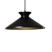 Belina Classic Metal Cone Cord Drop Pendant Light Lamp - Matte Black Gold Inside.