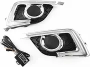 LED DRL Daytime Running Light Front Fog Lamps with Turn Signal Assembly Accessories Compatible with Nissan Sentra 2017 2018 2019