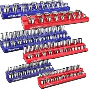 6-Piece Magnetic Socket Organizer Set for 1/4", 3/8", 1/2" Drives - 143 Sockets