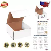 8x8x4" White Corrugated Moving Boxes - Pack of 50 for Easy Storage and Shipping