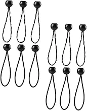 Homoyoyo Bungee Tie Down Loops - 12pcs Elastic Cord Straps for Outdoor Camping - Storage and Securing Gear Durable Plastic Hangers for Easy Fixing and Organization