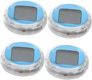 4pcs Motorcycle Instrument Clock Small Clock Digital Automotive Digital Dashboard Portable Motorcycle Motorbike Automotive Electronic Dash Car Plastic Sky-Blue