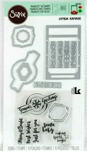 Christmas Seasonal Sayings & Photo Frame Sizzix Clear Stamp & Framelits Die Set