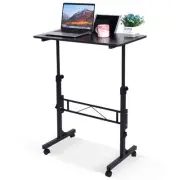 Standing Desk Adjustable Height Mobile Stand Up Desk with Wheels Small Comput...