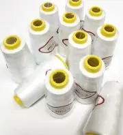 12 Big Spools Sewing Thread Polyester WHITE 2500 yards each Spool NEW