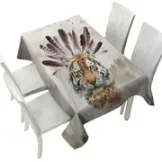Artistic Native American Tiger Tablecloth