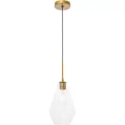 Living District LD2260BR Gene 1 Light 7 inch Brass Pendant Ceiling Light