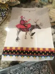 1 NIP MACKENZIE-CHILDS OLDE TIME SANTA DISH TOWEL.