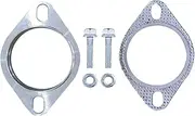 Moioee Stainless Steel Exhaust Flange Connection Kit, 3.0 Inch 2 Bolt Automobile Exhaust Pipe Flange and Interface Gasket Set, Including 2 Flange Hexagon Head Bolts and 2 Flange Hexagon Nuts
