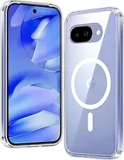 TR4U for Google Pixel 9a Case, Clear Magnetic [Anti-Yellowing], [Military Grade Drop Protection], Hard Back Protective Cover, Compatible with MagSafe Accessories for Pixel 9a 6.3" (2025)
