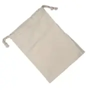 Household Plain Cotton Drawstring Storage Laundry Sack Stuff Bag For Travel D AC