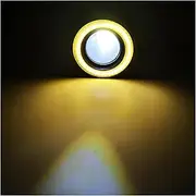Headlights Universal Daytime Running Light 89mm 76mm 64mm Car 1 Set 3.5 3.0 2.5 Inch For COB Angel Eyes Fog Lights Led Car Headlight Lamp Headlight Assembly(Yellow Ring)