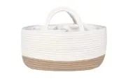 Baby Large Cotton Rope Diaper Caddy,Organizer Storage Bin for Nursery Essenti...