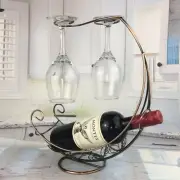 Wine Bottle Holder Stand & Glass Holder Creative Metal Bar Display Rack Deco New