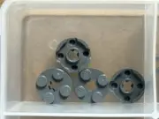 LEGO Parts - Dark Bluish Gray Plate, Round 2 x 2 w Axle Hole - No 4032 - QTY 5