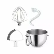 KitchenAid 6-Quart Stainless Steel Bowl + Flex Edge Accessory Pack | Fits Kitch