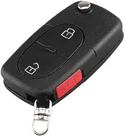 FLJKCT Car Key Shell 2/3/4 Button Flip Folding Remote Key Case Shell,for Audi A2 A3 A4 A6 A8 TT Quattro