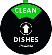 Clean Dirty Dishwasher Magnet with “Running” and “Empty” Perfect for Quiet Dishwashers, Non-Scratch Strong Magnet Backing, Residue Free Adhesive Included, 4.0” Diameter (Black)