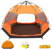 Waterproof Double Layer Dome Tent 3-5 Person, Family Instant Pop Up Camping Tent for Beach BBQ Park Fishing Mountain House Sun Shade Shelter Canopy