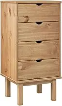 4 Drawer Dresser, Chest of Drawers with Storage, Wood Storage Chest Organizers, Accent Storage Cabinet for Living Room, Entryway, Hallway, OTTA 45x39x90cm Solid Wood Pine
