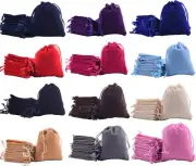 48pcs Small 12 Colors Mixed Drawstrings Velvet Gift Bags Velvet Jewelry Pouch...