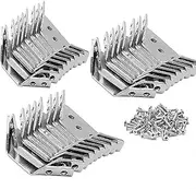 30 Pcs Universal Stainless Steel Furniture Corner Connector, Stainless Steel Multifunction Triangle Corner Brace, for Shelf Cabinet Table Chair with Screws Trapeziform Corner Brace Bracket Fastener