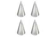 4x Mondo Stainless Steel #1 Round Piping Tip Icing Cake Decorating Nozzle Silver