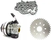 TDR Racing Carburetor 32 Teeth 415 Sprocket Chain Kit for 49cc 66cc 70cc 80cc 2 Stroke Motorized Push Bike Bicycle Engine