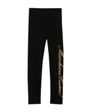 embroidered-logo detail leggings 14Y Black
