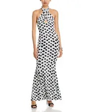 Norma Kamali Cross Halter Fishtail Gown