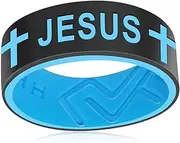 [AJZYX] Silicone Cross Jesus Christian Religious Couple Ring,Men Women Breathable Rubber Anniversary Promise Engagement Wedding Band,8mm Wide 2mm Thick Size 6-13