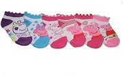 [Disney] Peppa Pig Girls Quarter Socks size 2-4, Shoe Size 4-7- Pack of 6
